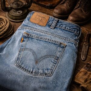 Vintage Levi’s Orange Tab Jeans Mens Distressed Faded Denim Made in USA Workwear